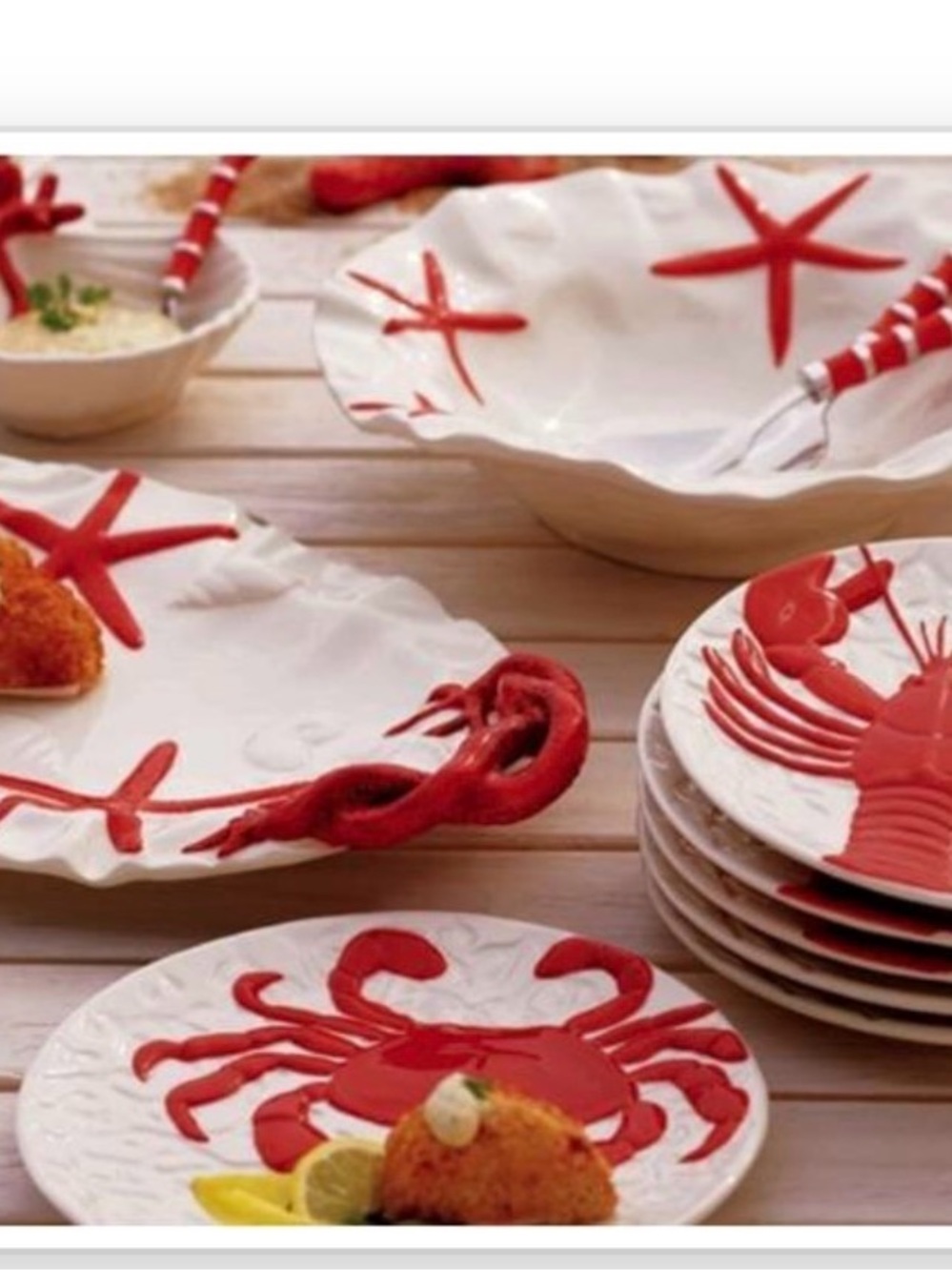 World Market Starfish Stoneware Dinnerware Set